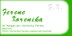 ferenc korenika business card